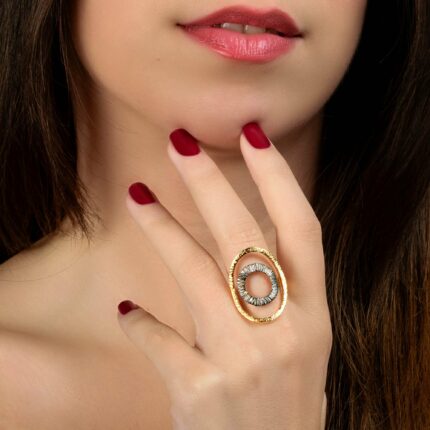 Δαχτυλίδι ιδιαίτερο χειροποίητο ασημένιο με ζαγρέ επιφάνεια | Lalino.gr