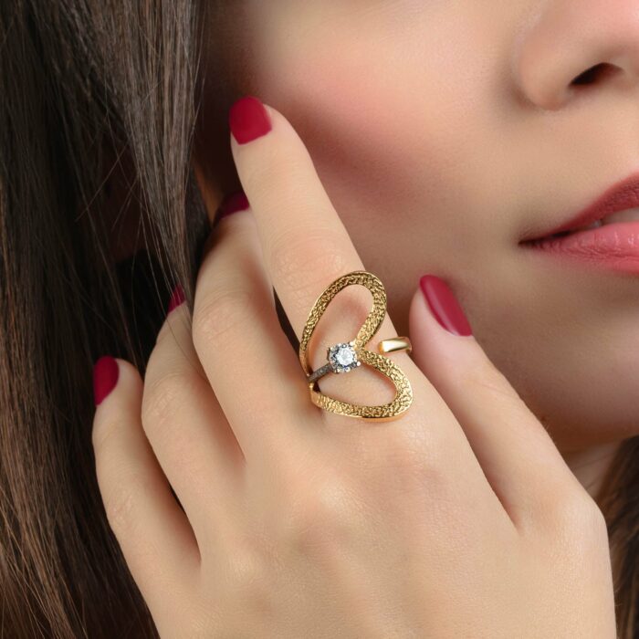 Ιδιαίτερο δαχτυλίδι ασημένιο ζαγρέ με ζιργκόν | Lalino.gr