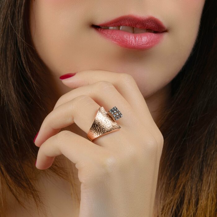 Δαχτυλίδι ασημένιο χειροποίητο ζαγρέ | Lalino.gr