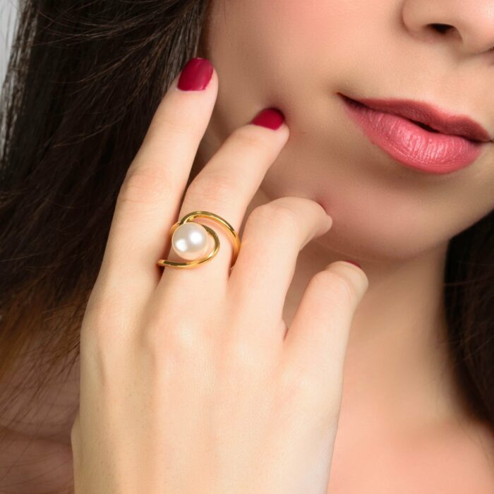 Δαχτυλίδι με φυσικό μαργαριτάρι χειροποίητο | Lalino.gr