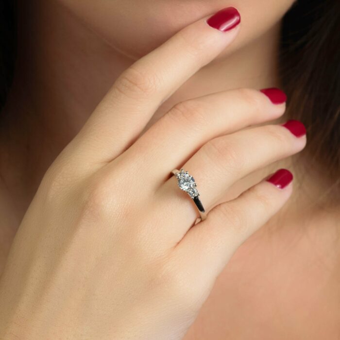 Δαχτυλίδι ασημένιο χειροποίητο με ζιργκόν | Lalino.gr