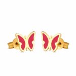 Ασημένια παιδικά σκουλαρίκια πεταλούδες | Lalino.gr