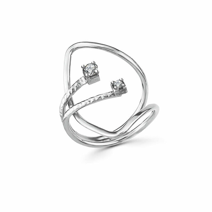 Δαχτυλίδι ιδιαίτερο ασημένιο με ζιργκόν | Lalino.gr