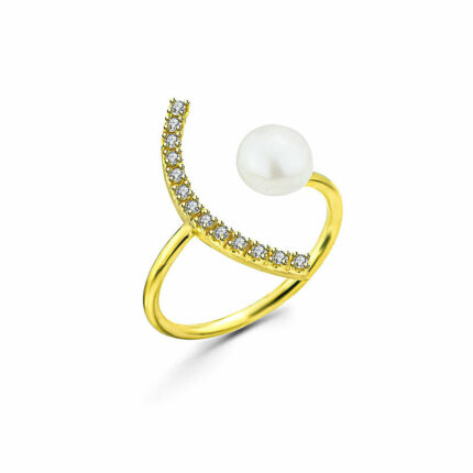 Δαχτυλίδι με μαργαριτάρι και ζιργκόν | Lalino.gr
