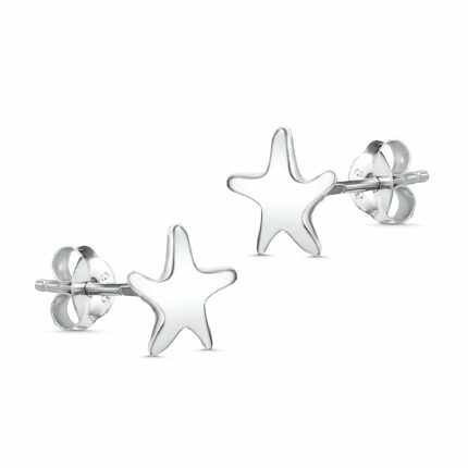 Παιδικά ασημένια σκουλαρίκια αστερίες | Lalino.gr