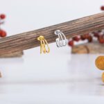 Ασημένια σκουλαρίκια κρίκοι τριπλοί | Lalino.gr