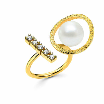 Δαχτυλίδι με μαργαριτάρι και ζιργκόν | Lalino.gr