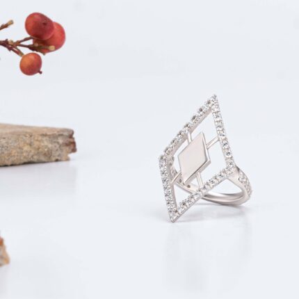 Δαχτυλίδι με πέτρες ζιργκόν ρόμβος | Lalino.gr