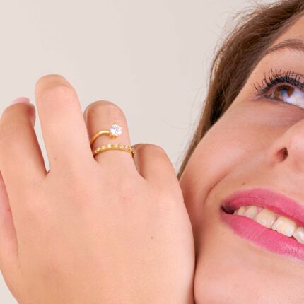Δαχτυλίδι βεράκι ασημένιο με ζιργκόν | Lalino.gr