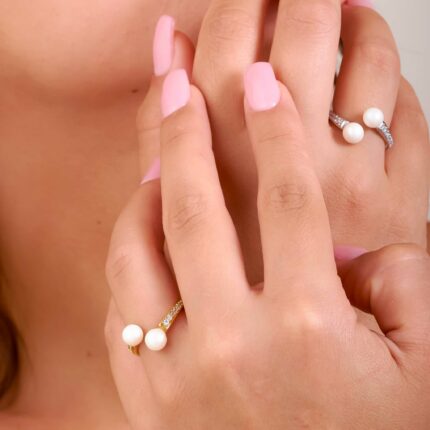 Δαχτυλίδι με δύο μαργαριτάρια | Lalino.gr