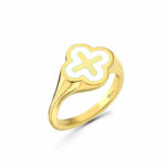 Δαχτυλίδι σταυρουδάκι ασημένιο με σμάλτο | Lalino.gr