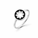 Ασημένιο δαχτυλίδι λουλούδι με σμάλτο | Lalino.gr