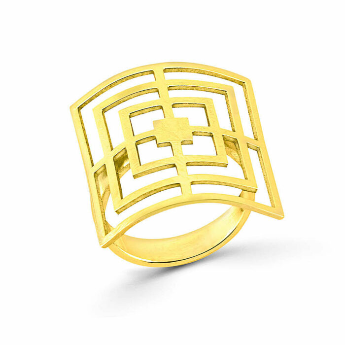 Δαχτυλίδι ιδιαίτερο διάτρητο ασημένιο | Lalino.gr