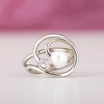 Δαχτυλίδι μαργαριτάρι και ζιργκόν | Lalino.gr