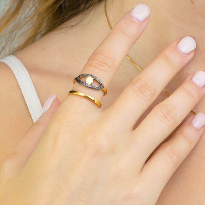 Δαχτυλίδι ασημένιο με σμάλτο χειροποίητο | Lalino.gr