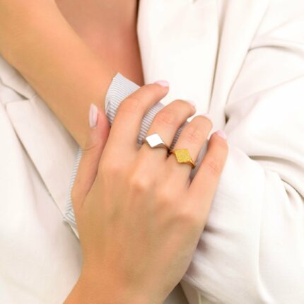 Ασημένιο δαχτυλίδι ρόμβος χειροποίητο | Lalino.gr
