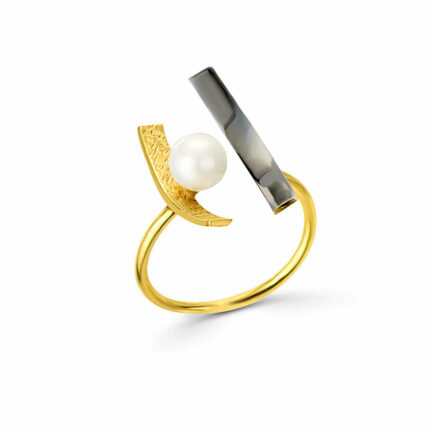 Δαχτυλίδι φυσικό μαργαριτάρι και ρόδιο | Lalino.gr
