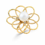 Δαχτυλίδι με φυσικό μαργαριτάρι λουλούδι | Lalino.gr