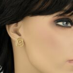 Καρφωτά ασημένια σκουλαρίκια σπείρα | Lalino.gr