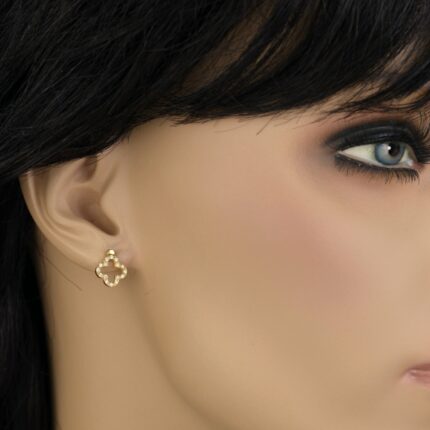 Καρφωτά σκουλαρίκια ασημένια σταυρουδάκι | Lalino.gr