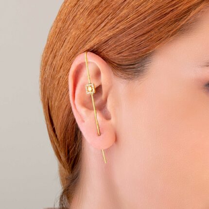 Ear pin cuff σκουλαρίκι τετράγωνο | Lalino.gr