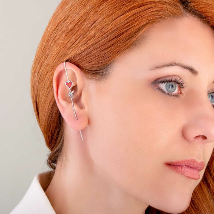 Ear Pin Cuff Σκουλαρίκι Καρδούλα | Lalino.gr