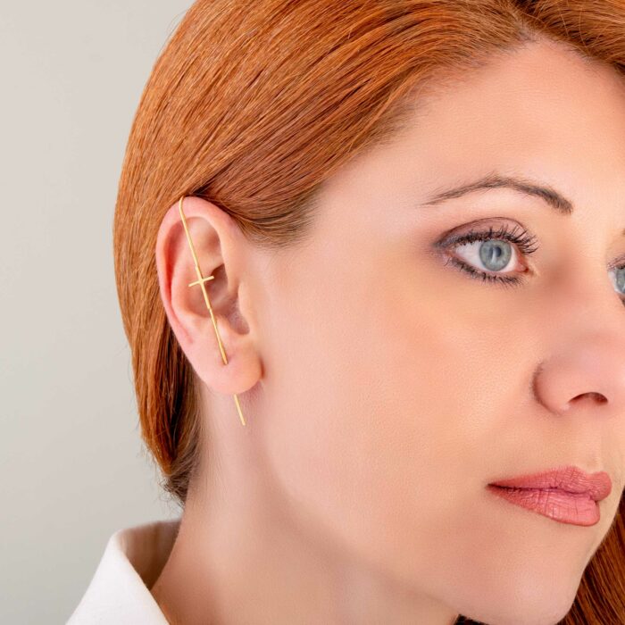 Ear Pin Cuff Σκουλαρίκι Σταυρός | Lalino.gr