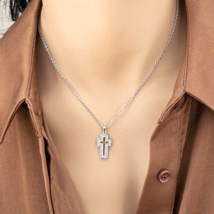 Ασημένιος γυναικείος σταυρός ιδιαίτερος | Lalino.gr
