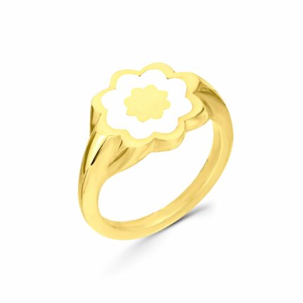 Δαχτυλίδι ασημένιο με λουλούδι σμάλτο | Lalino.gr