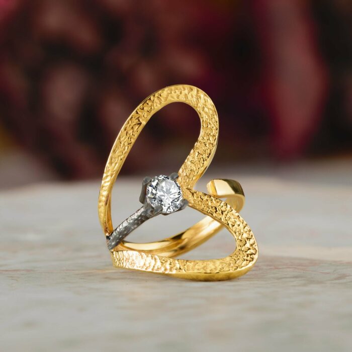 Ιδιαίτερο δαχτυλίδι ασημένιο ζαγρέ με ζιργκόν | Lalino.gr