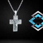 Ασημένιος σταυρός ανδρικός με τον Εσταυρωμένο | Lalino.gr