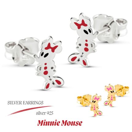 Παιδικά Ασημένια 925 Σκουλαρίκια Minnie | Lalino.gr
