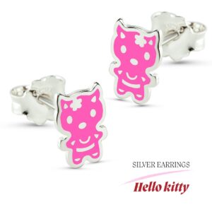 Ασημένια Παιδικά Σκουλαρίκια 925 Hello Kitty | Lalino.gr