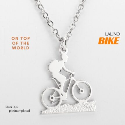 Κολιέ Αθλητικό Ασημένιο Ποδηλάτης mountain bike