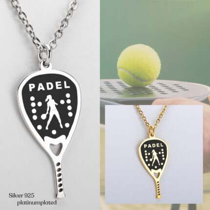 Ασημένια Ρακέτα Κολιέ Padel για Γυναίκα